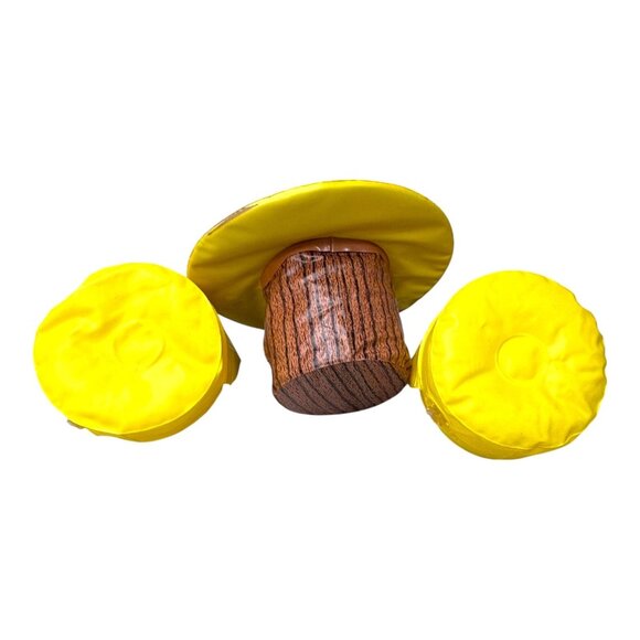 Barbie Inflatable Doll Tables Chairs Set 3 Puff and Play MCM Retro Flowers Boho - Picture 5 of 5